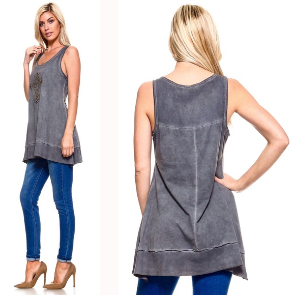 “Rani” Tank Top with Cross Embellishments - Picture 3 of 4